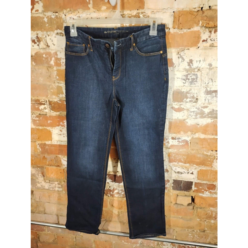 Chico's So Slimming Girlfriend Slim Leg Ankle Jeans Womens .5 Size 6 Short
